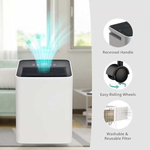 Image of HINISO 16L Smart WiFi Compressor Dehumidifier for Home, Bedroom & Basement up to 3200 Sq.ft with Built-in Ionizer Air Purifier, 3.2L Tank, Clothes Drying Mode, Auto Defrost & Quiet Operation