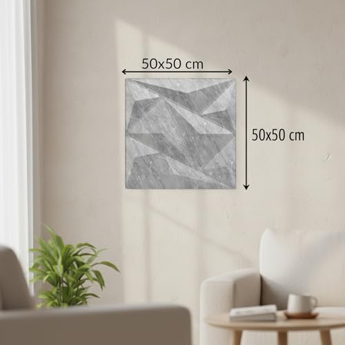 Image of Kayra Decor PVC Panel for Wall Alps Design, White Marble Color 19.7 inch x 19.7 inch (Pack of 18) - Covers 48.51 Sq. Ft.