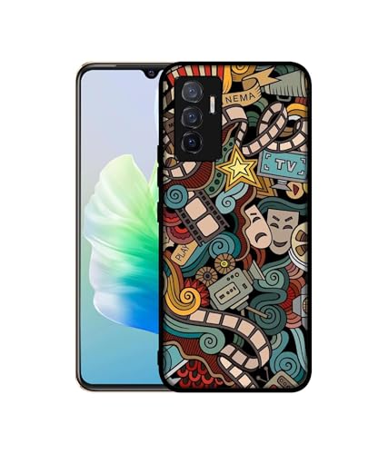 Image of Movies Design Premium 2D Printed Metal Back Case Cover for Vivo V23E 5G / Y75 4G, Multicolor