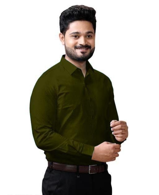 Generic Men’s Casual Cotton Blend Shirt Blue Aqua Blue - Image 4