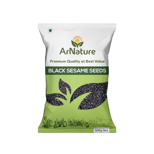 Image of ArNature Black Sesame Seeds 500g | Unpolished, Fresh Raw Seeds for Eating | Rich in Calcium, Protein & Iron | Natural Energy Booster