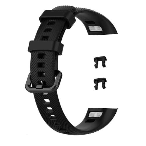 iJiZuo Pulsera de Silicona de Repuesto para Huawei Band 4 Compatible con Huawei Band 5 Band 4, Impermeable Reemplazo Pulsera Correa, Silicona Pulsera Correa-Negro