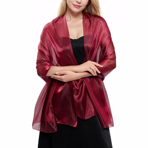 Women Shawls and Wraps for Evening Dresses Wedding Lightweight Soft Sheer Crepe Shawl