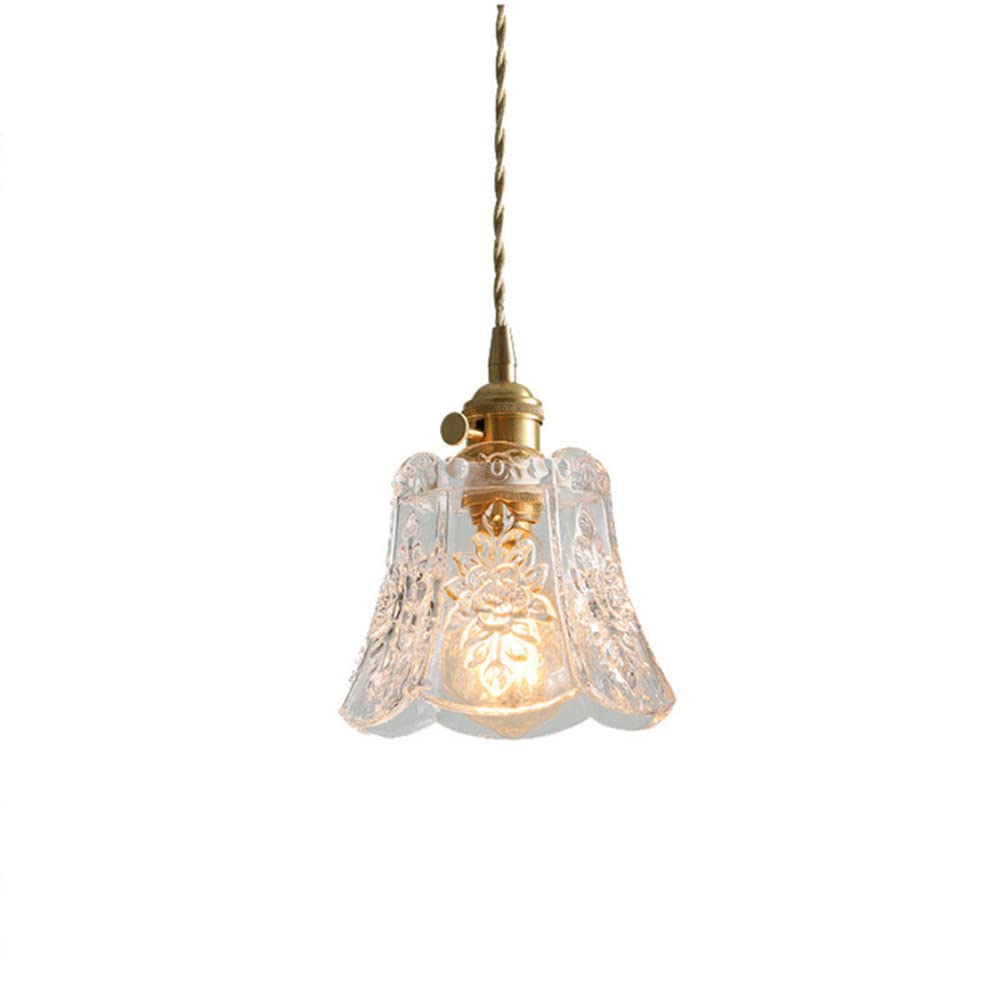 Lampy wiszące ze szkła E27 o regulowanej wysokości, w pełni miedziane, ze szklanym kloszem, kompatybilne z jadalnią, salonem, sypialnią, żyrandole d