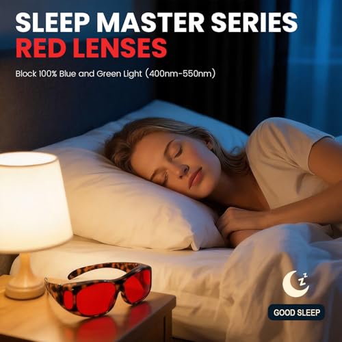 Image of Eyekepper Red Lens Blue Light Glasses Men,Fitover Blue Light Blocking Glasses Women, Red Light Glasses Eye Protection - Tortoise