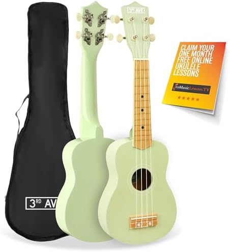 3rd Avenue Ukelele soprano para principiantes de 53 cm, 4 cuerdas...