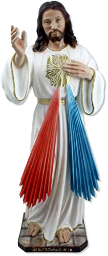 Statua in resina Proposte Religiose Statua di Gesù Misericordioso. Altezza cm 60. Dipinta a mano.