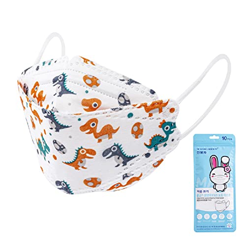 【個包装子供用30枚/60枚/90枚】マスク子供用 高機能 衛生マスク 不織布マスク 柄 不織布4層フィルター 個包装 可愛い 漫画 動物柄 小型 3D立体 PM2.5 使い捨てマスク 通学 子供サイズ 通気性 耳が痛くな 5-12歳に似合います (恐竜,