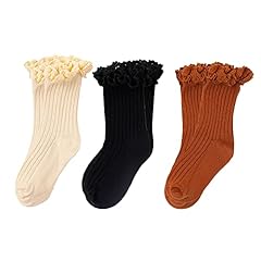 Ruffle B 3 Pairs(cream White/Black/Wine Red)