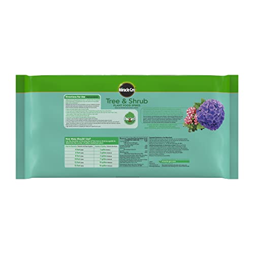 Image of Miracle-Gro Tree & Shrub Plant Food Spikes, 12 Spikes (2-Pack) | For Deciduous, Flowering and Evergreen Trees, Hydrangeas, and Acid-Loving Plants