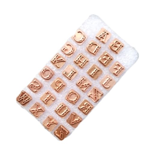 PINGSHI Boutique UK Herramientas de Estampado de Cuero Herramientas de Tallado de Cuero Herramientas de estampillas de Patrones de Alfabeto de Cobre Rojo para elaboración de Cuero Sellos DIY