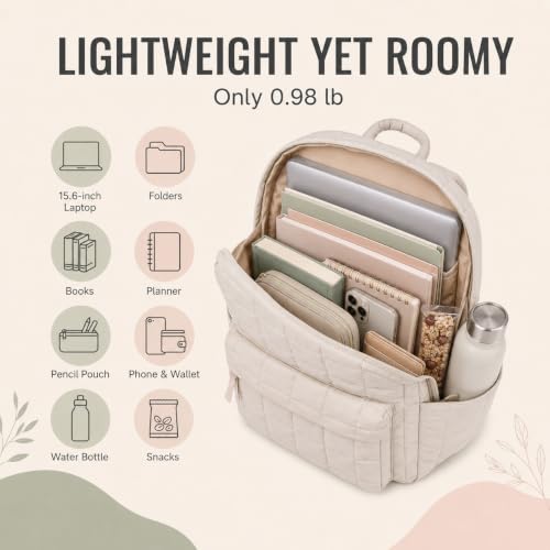Image of BTOOP School Backpack for Teens Large Cute Bookbag Lightweight 15.6 inch Laptop Bag for Girls Women Casual High School College