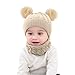 Produktbild Borlai Strickmütze, Schal, Set mit Bommel, Mütze und Halstuch, warm, für den Winter, 1 - 6 Jahre, 2 Stück, ., Beige, .