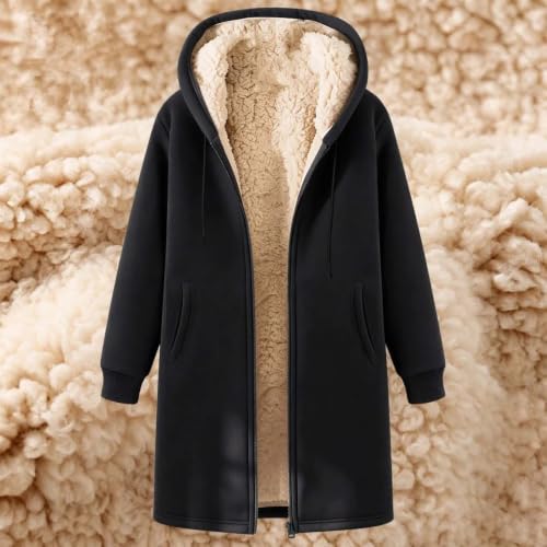 Long Winter Coats for Men Hooded Full Zip Oversized Warm Fleece Jacket - image 3