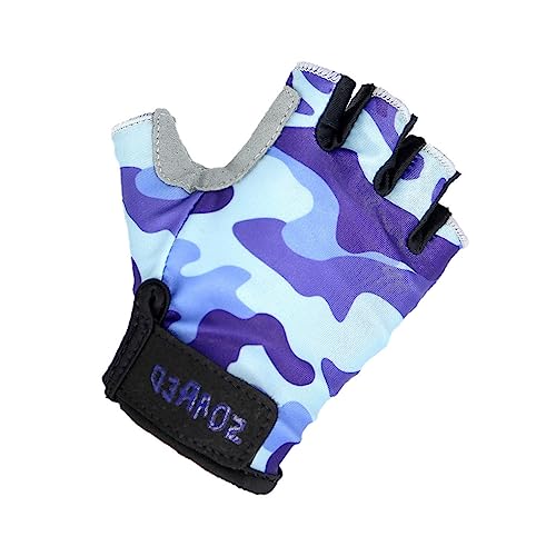 Moufles cyclisme enfant bleu mitaines antidérapantes nylon escalade musculation