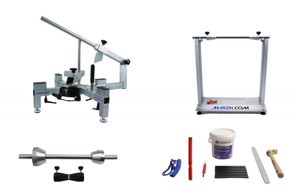 MAX2H® Reifenmontiergerät MG-2 Set mit Wuchtbock Plus für Einarmschwingen 42-62 mm / 50-80 mm (Klebegewichte schwarz)