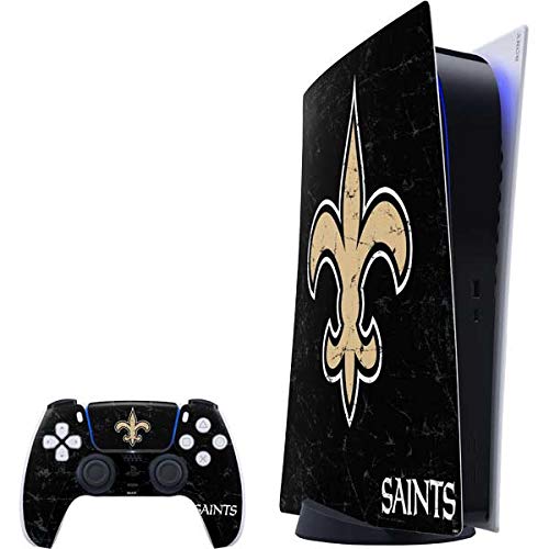 Skinit Decal Gaming Skin Compatible with PS5 Digital Edition Bundle - Officially Licensed NFL New Orleans Saints Distressed Design