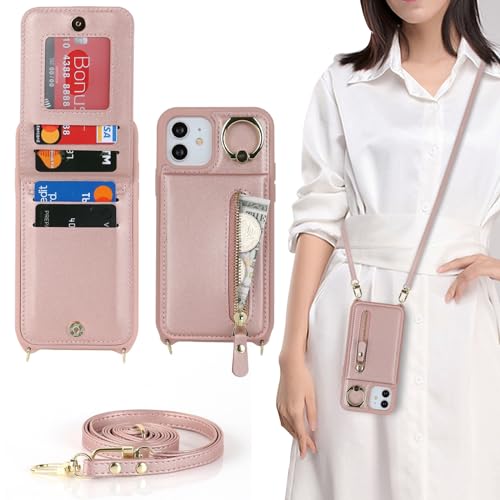 Zouzt for iPhone 12/12 Pro Case with Cord and Card Holde