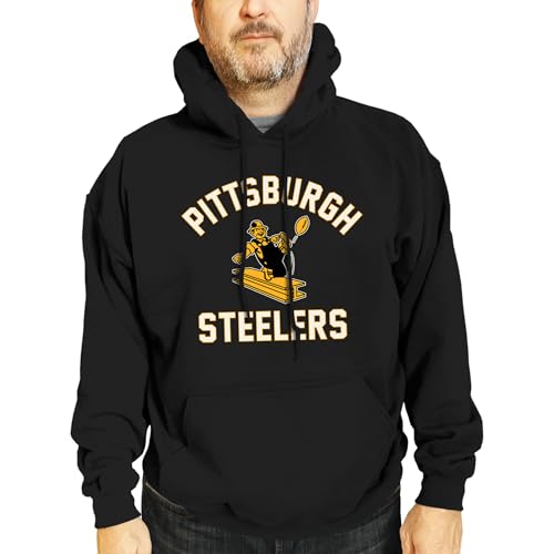 Team Fan Apparel NFL Adult Unisex Retro Gameday Ultra Soft Fleece Hooded Sweatshirt, Officially Licensed Football Hoodie Black