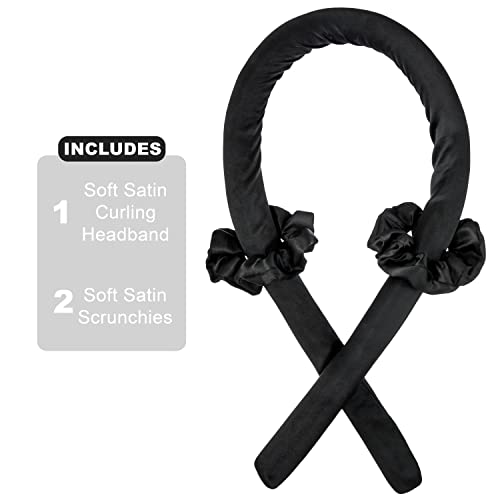 Heatless Hair Roller & Scrunchies Set - Classic Black, Curly Hair Products Hair Curlers