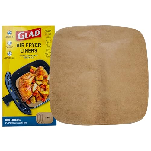 Glad Air Fryer Parchment Liners, Nonstick, 9x9 In, 100 Count - image 1