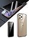 Produktbild KumWum Anti Spy Magnetische Handy HüLle füR iPhone 12 Pro Max Beidseitig GehäRtetes Durchsichtig Glas 360 Grad Telefonschutz, Anti Peep Panzerfolie Handy SchutzhüLle mit StoßStange- Gold