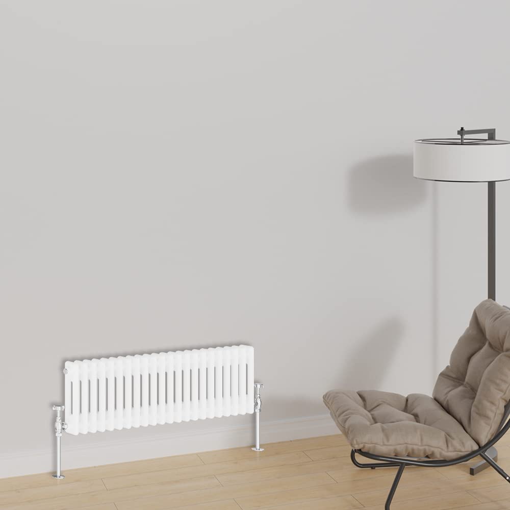 Warmehaus Horizontal Column Radiator 300x1010mm Double Panel White