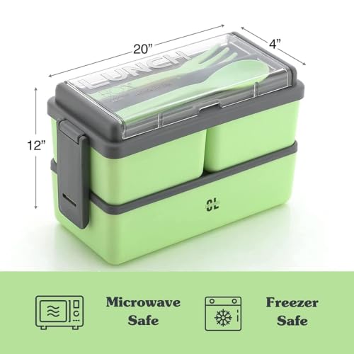Image of Double Decker Lunch Box 1.4L | 3-in-1 Compartment Tiffin Box with 3 Detachable Containers & 2 Spoons | BPA Free Airtight & Leakproof Lunch Box for School, Office & Outdoor - Multicolor