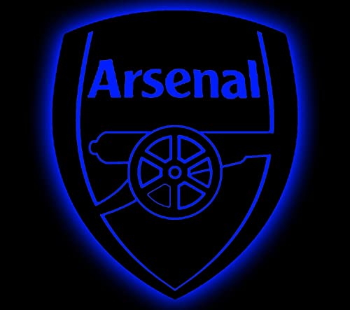 Image of Stylish wooden football team logo backlight 3D wall art for home decor /showpiece for bedroom, living room, kitchen, for gifts /game lovers |12 * 12 Inch