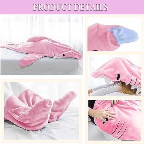 Plaid requin portable bleu de 150cm idéal pour les soirées pyjama