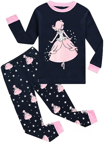 DDSOL Toddler Girls Pajamas Set Long Sleeve Pjs Baby Kids Sleepwear Cotton Warm Winter Jammies 1-7 Years