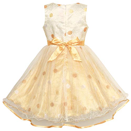 Image of Sunny Fashion Girls Dress Shinning Sequins Beige Tulle Layers Wedding Pageant