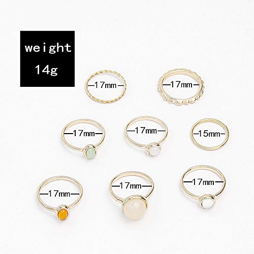 Futimely 8Pcs Boho Opal Stone Joint Knuckle Rings Set Stackable Midi Finger Rings Gem Stone Stacking Rings Set For Women Teen Girls thumb #3