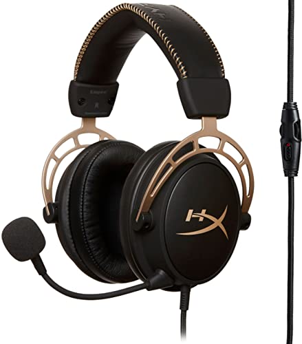 HyperX Cloud Alpha Gold Gaming Headset - Works with PC, PS4, PS4 PRO, Xbox One, Xbox One S (HX-HSCA-GD) (Renewed)