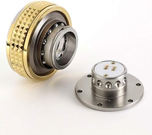 NRG (SRK-210GM-CG) Gunmetal Body/Chrome Gold Ring Gen 2.1/Pyramid Series Steering Wheel Quick Release Adapter 6-Hole