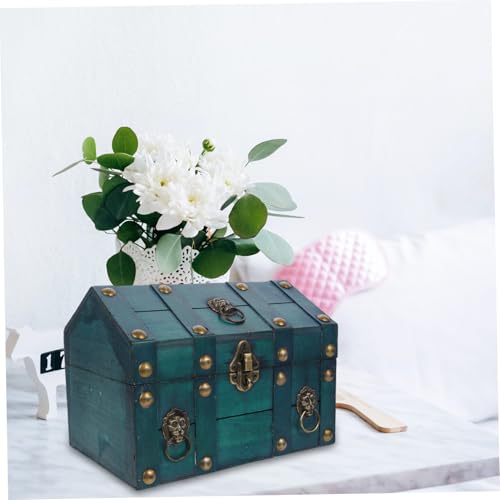 Boîte en bois vert FRCOLOR pour bijoux et pièces rétro - 6