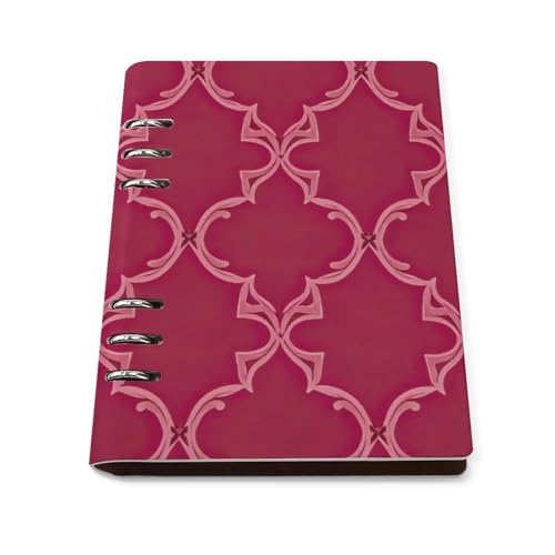 Carnet de notes A5 rechargeable, le cadeau idéal en cuir rouge et rose pour collègues et professionnels