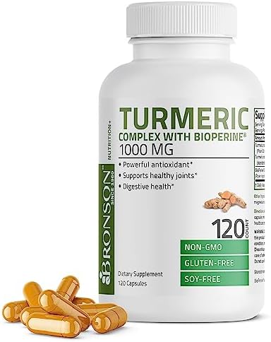 Turmeric Curcumin with BioPerine - High Potency Premium Joint Support with 95% Standardized Curcuminoids - Non-GMO Capsules with Black Pepper - 120 Count