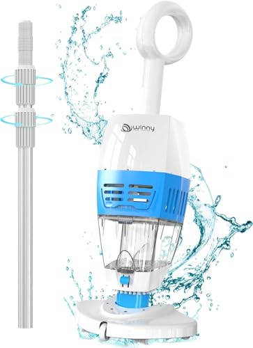 ?2024 Upgraded Handheld Pool Vacuum with Telescopic Pole,Cordless Pool vacuum Cleaner with 2 in 1 Cleaning Head,60 Mins Runtime,Deep Cleaning for Small Inground & above Ground Pools, Hot Tubs, Spas