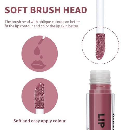 Image of Browm Honey Butter Lip Stain Tinted Lip Gloss, Shine Moisturizing Plumper Liquid Lipstick for Women,Natural Nourishing Hydrating Lip Balm for Dry Lips,Lightweight Lip Liner Care Makeup,Vegan #1