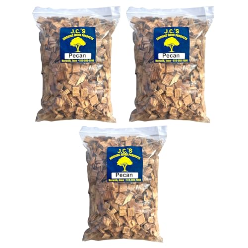 J.C.'s Smoking Wood Chips - 210 Cu Inch Gal Bag - Pecan - 3 PK