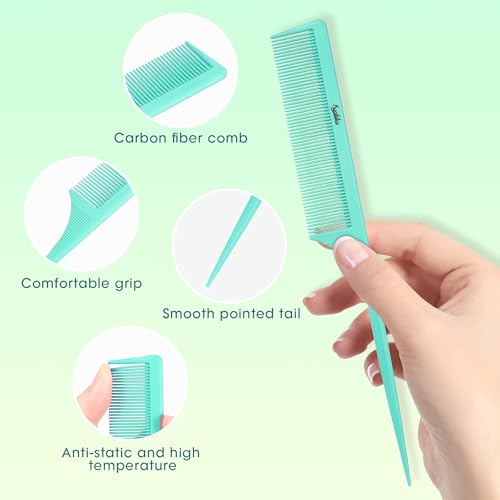 Kunihiko 3Pcs Rat Tail Comb 9Inch Peines para Mujeres miniatura 4