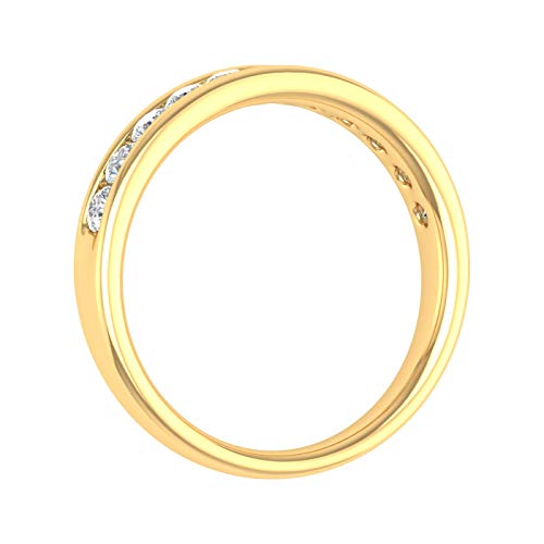 FINEROCK 1/2 Carat Channel Set Diamond Wedding Band Ring in 14K Gold2