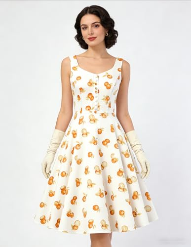 Image of Belle Poque 1950s Vintage Dress for Women Sleeveless Homecoming Dresses Cocktail Party A-Line Summer Dress