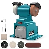 Mini Bandschleifer für Makita 18V,300W Elektrischer Bandschleifer,DIY Polierschleifmaschine mit 68 mm ø, stabiler Maschinenfuß, Schleifscheibe und Polierscheibe zum Polieren von Holz(Ohne Akku)