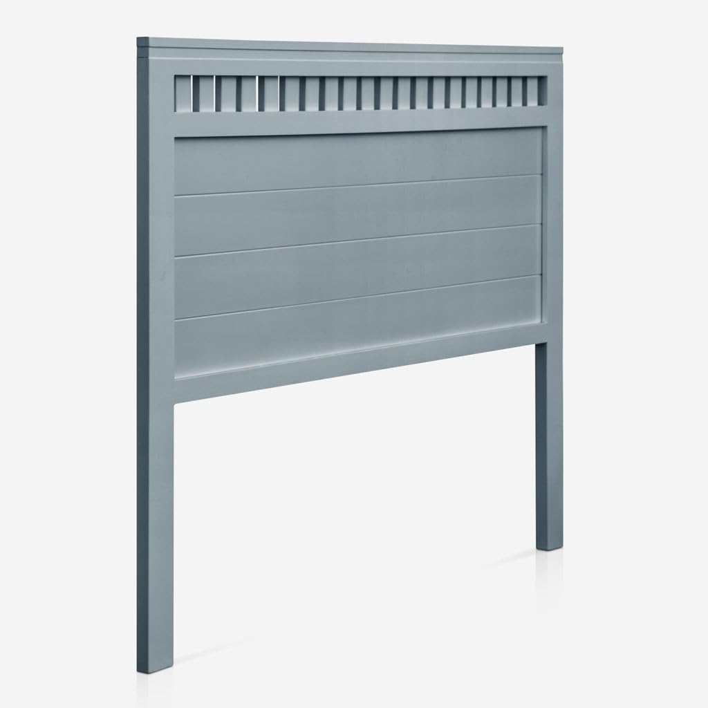 Muebles Cabecero de Madera Bora, Acabado en Azul Acero, para Pared. para Camas de 135 | Cabezal Madera Pino | Dormitorio Matrimonio (Cama 135 (145 cm))