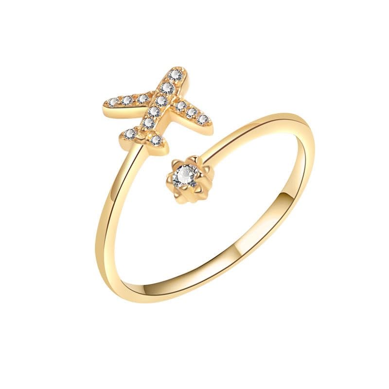 myki Harmoniously poised Cute Aeroplane Ring For Women & Girls-picture-18