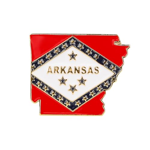 Image of State Shaped Map Lapel Metal Pin Enamel Brooch Keepsake Beautifully Designed for Backpack Hat