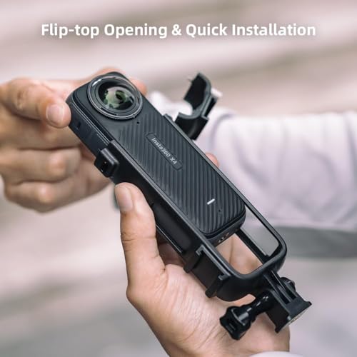 Image of Action Pro Protective Frame Skeleton Case Camera Mount with 1 /4 Thread Adapter Compatible with Insta360 X4 Action Camera (Black)