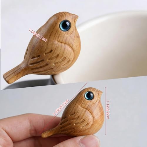 Set de 6 Figuras de Pájaros de Madera Decorativas miniatura 2